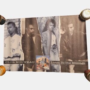Club Nouveau‎ Listen To The Message 35x23 Vintage 1988 Warner Bros Promo Poster